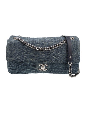 Chanel Denim Camellia Flap Bag