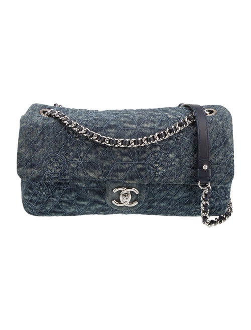 Chanel Denim Camellia Flap Bag
