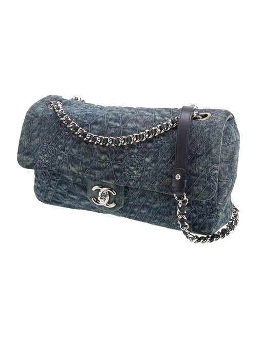Chanel Denim Camellia Flap Bag