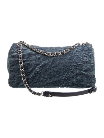 Chanel Denim Camellia Flap Bag