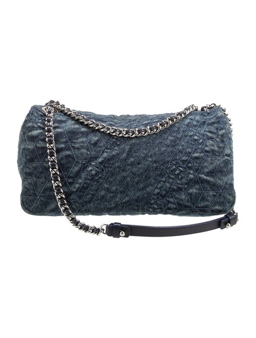 Chanel Denim Camellia Flap Bag