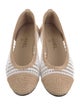 Chanel Interlocking CC Logo Raffia Ballet Flats