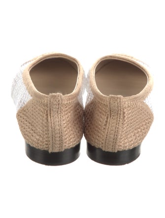 Chanel Interlocking CC Logo Raffia Ballet Flats