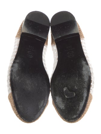 Chanel Interlocking CC Logo Raffia Ballet Flats