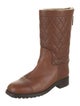 Chanel Interlocking CC Logo Leather Boots
