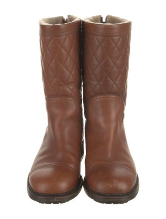 Chanel Interlocking CC Logo Leather Boots