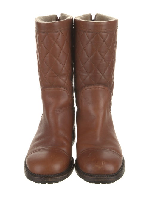 Chanel Interlocking CC Logo Leather Boots