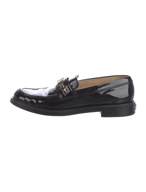 Chanel Interlocking CC Logo Patent Leather Loafers