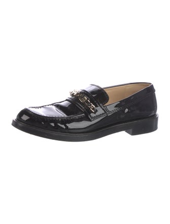 Chanel Interlocking CC Logo Patent Leather Loafers