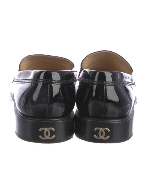 Chanel Interlocking CC Logo Patent Leather Loafers