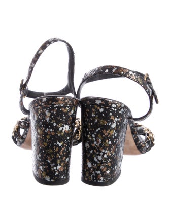 Chanel 2017 Quilted Pattern Slingback Sandals