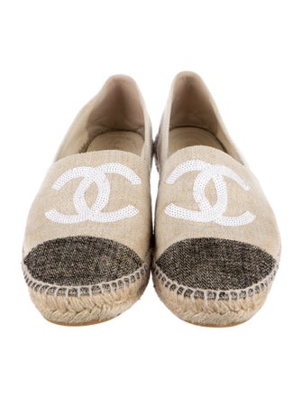 Chanel Interlocking CC Logo Canvas Espadrilles