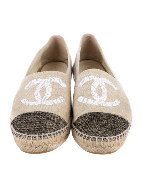 Chanel Interlocking CC Logo Canvas Espadrilles