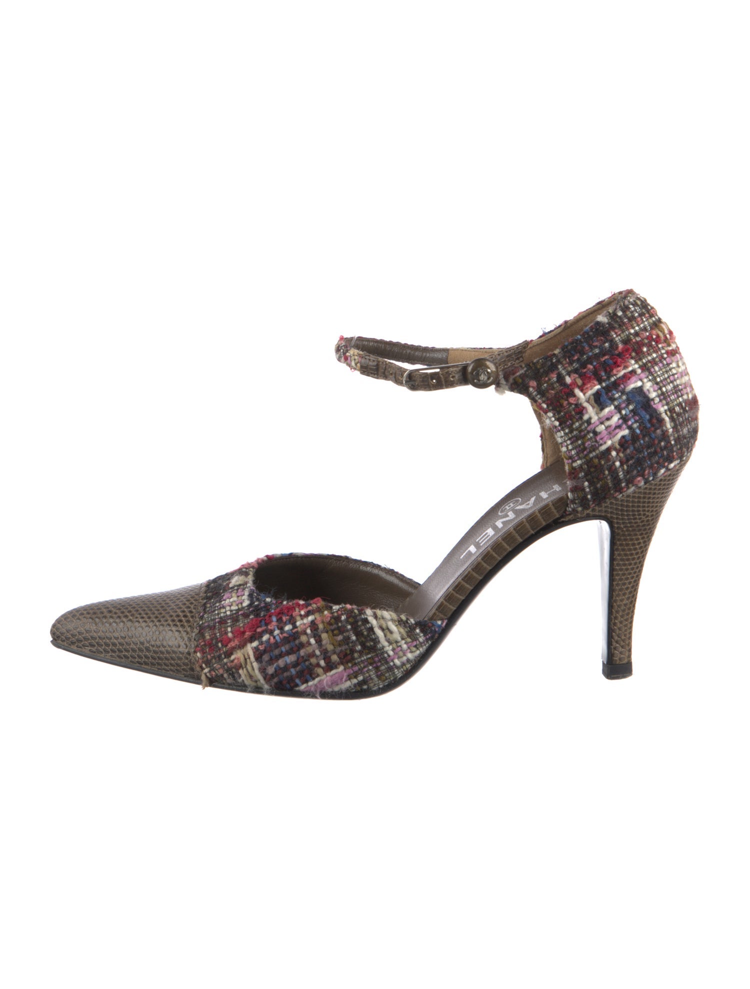 Chanel Interlocking CC Logo Tweed D'Orsay Pumps