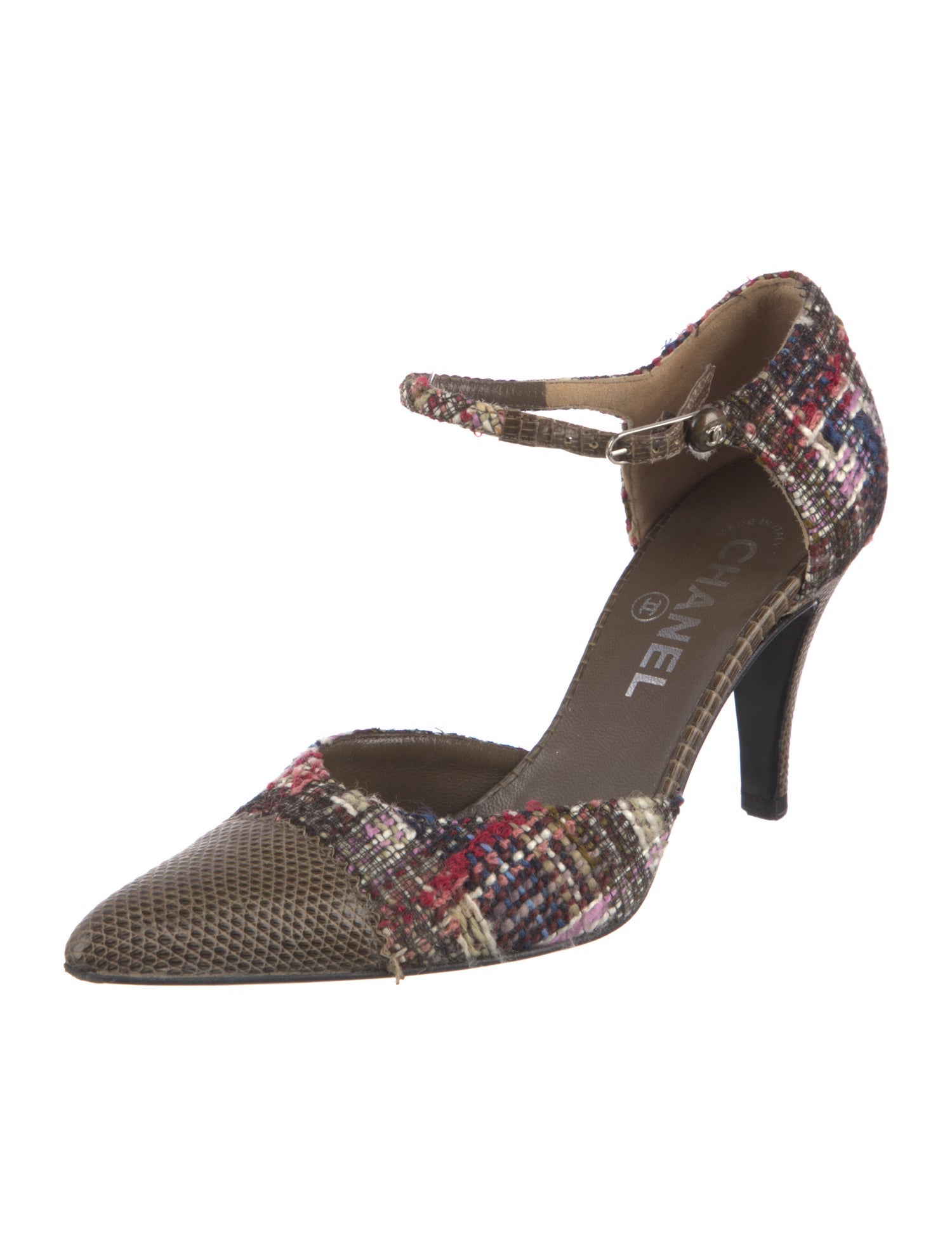 Chanel Interlocking CC Logo Tweed D'Orsay Pumps