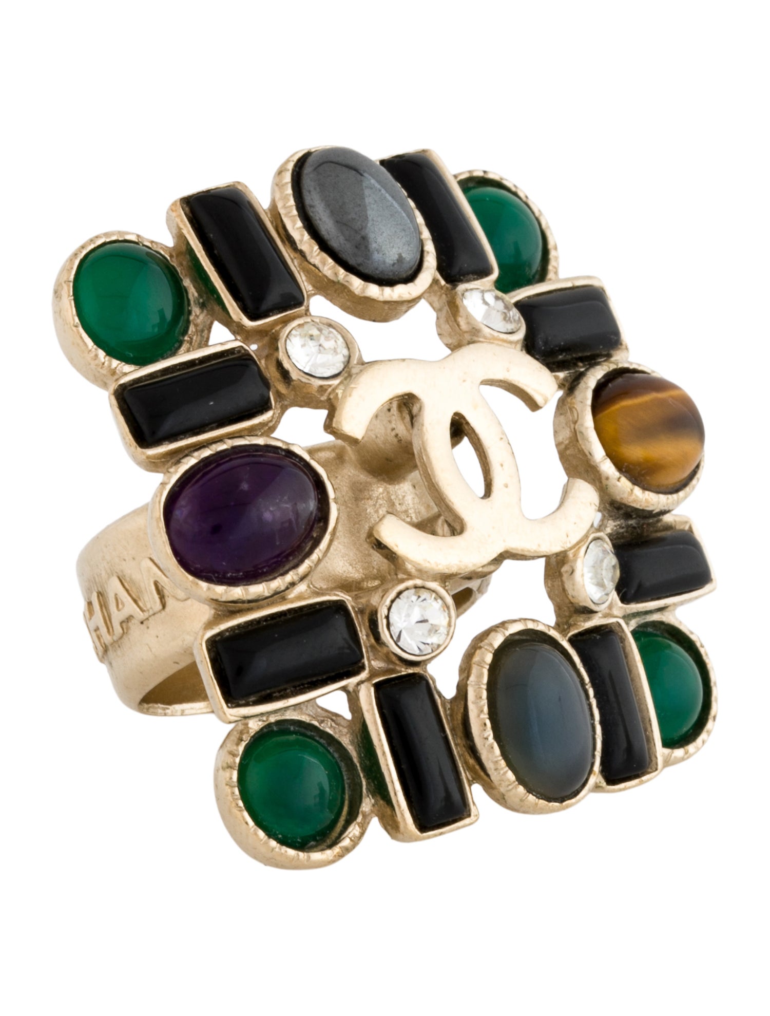 Chanel Strass & Resin CC Cocktail Ring