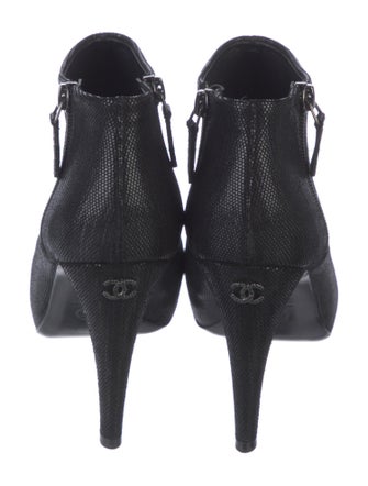 Chanel Interlocking CC Logo Canvas Boots