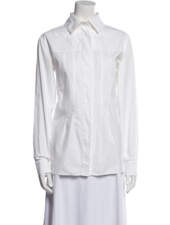 Chanel 2017 Long Sleeve Button-Up Top