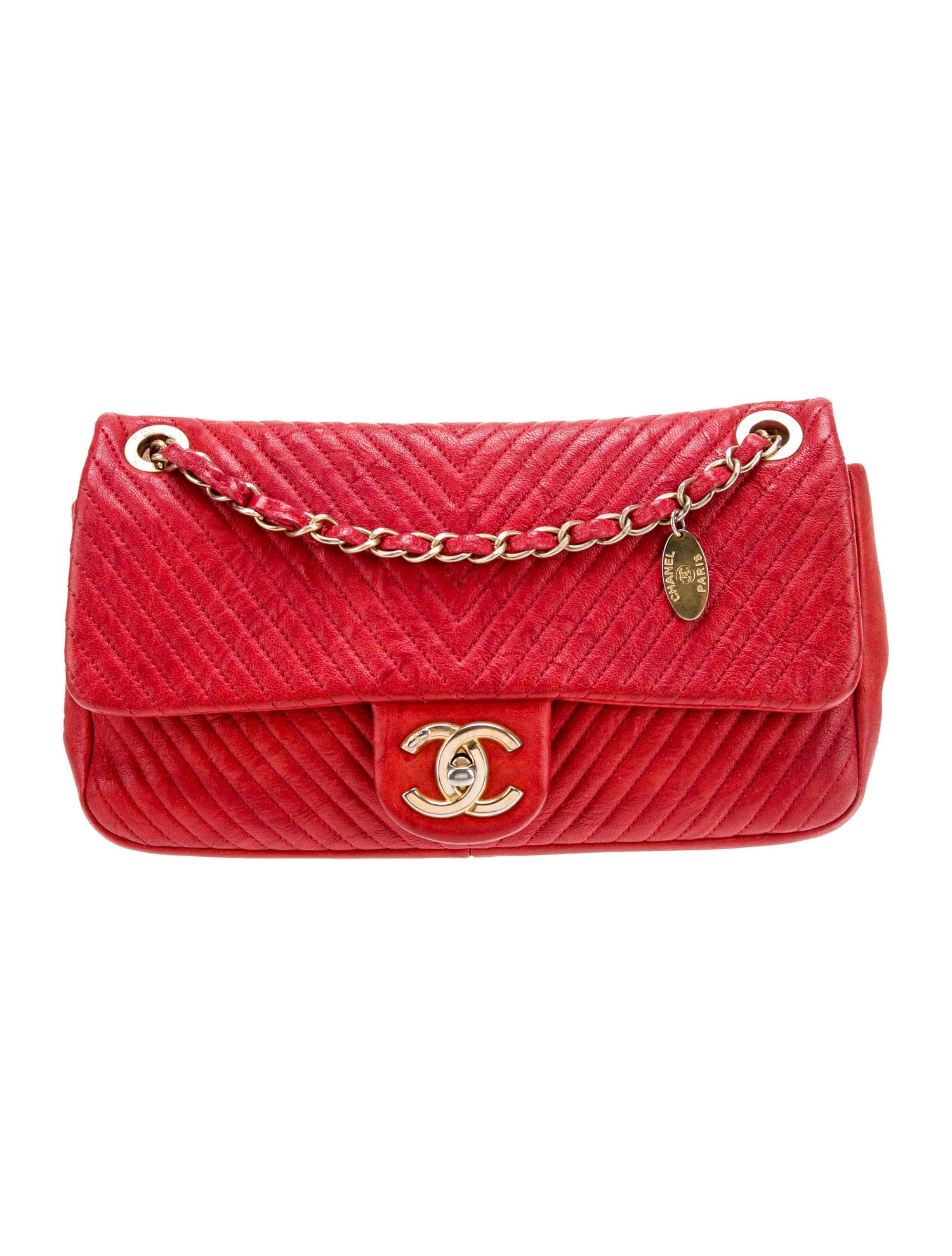 Chanel Medium Surpique Chevron Flap Bag
