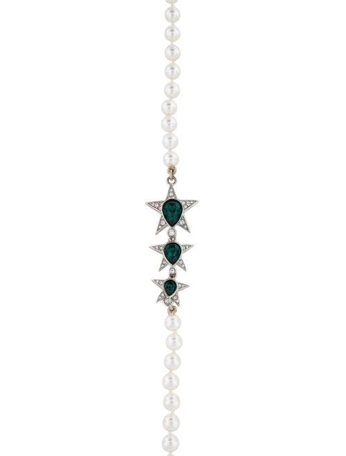 Chanel 2023 Faux Pearl & Strass CC Station Necklace