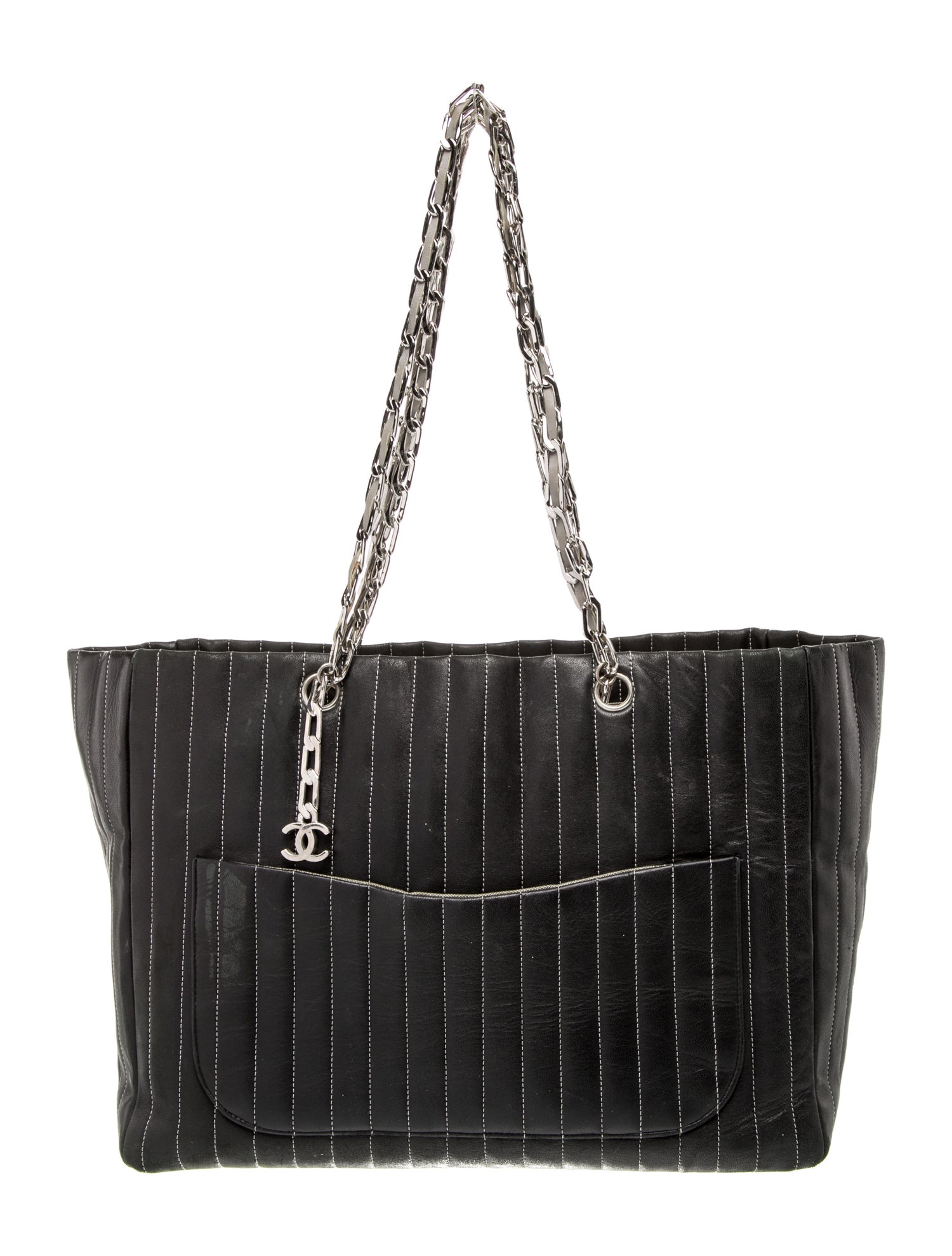 Chanel Vertical Quilted Large Mademoiselle Tote