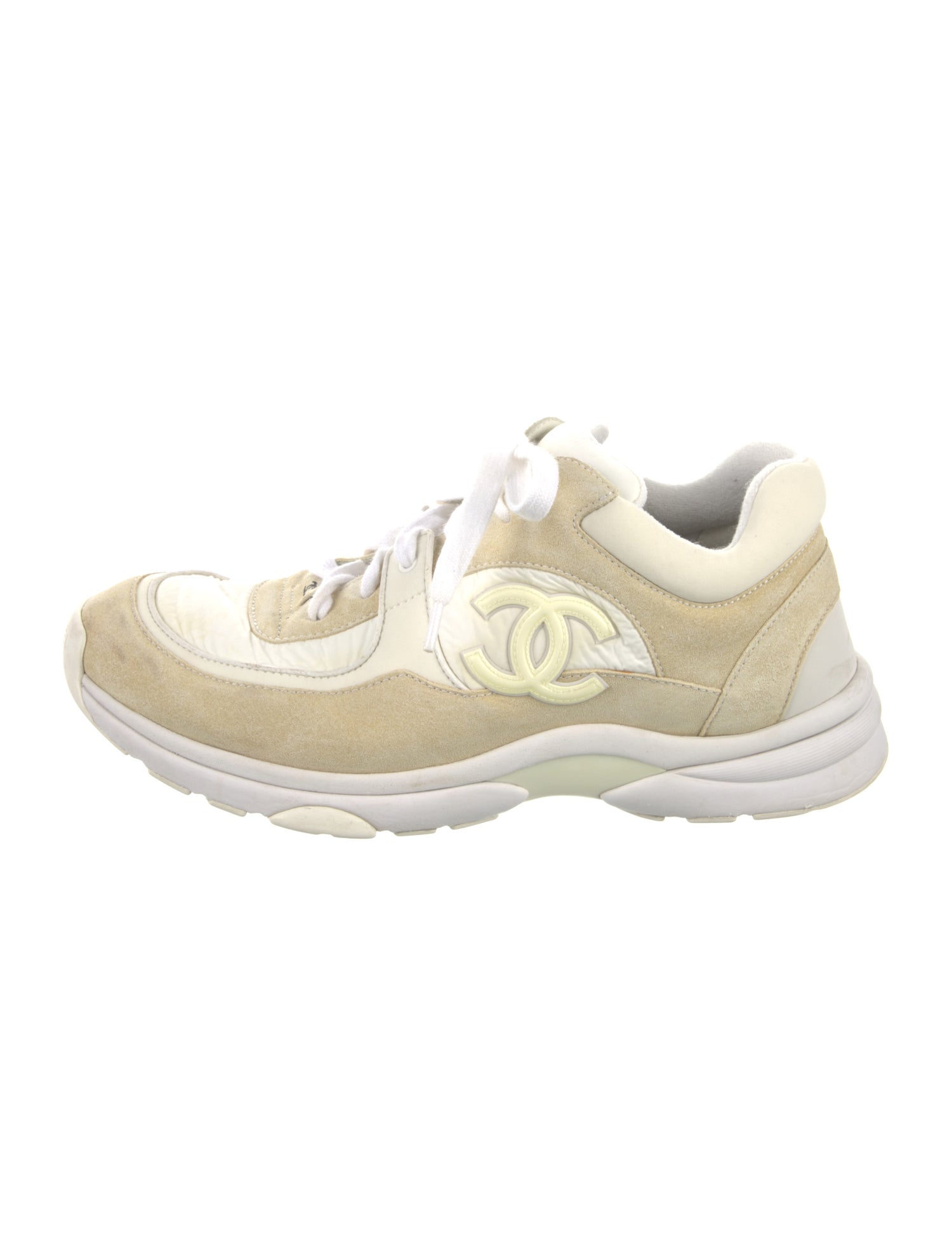 Chanel Interlocking CC Logo Suede Sneakers