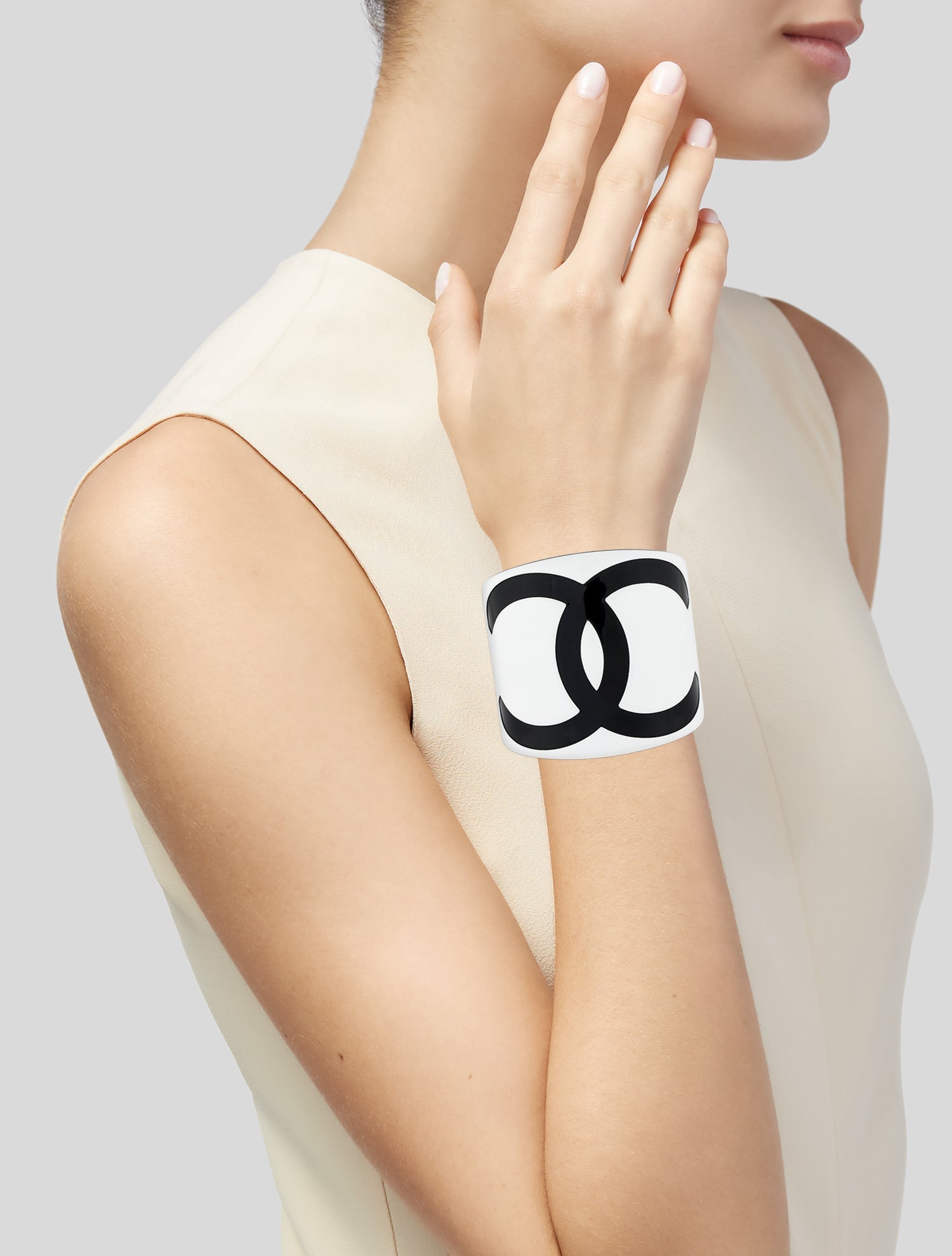 Chanel Resin CC Cuff Bracelet