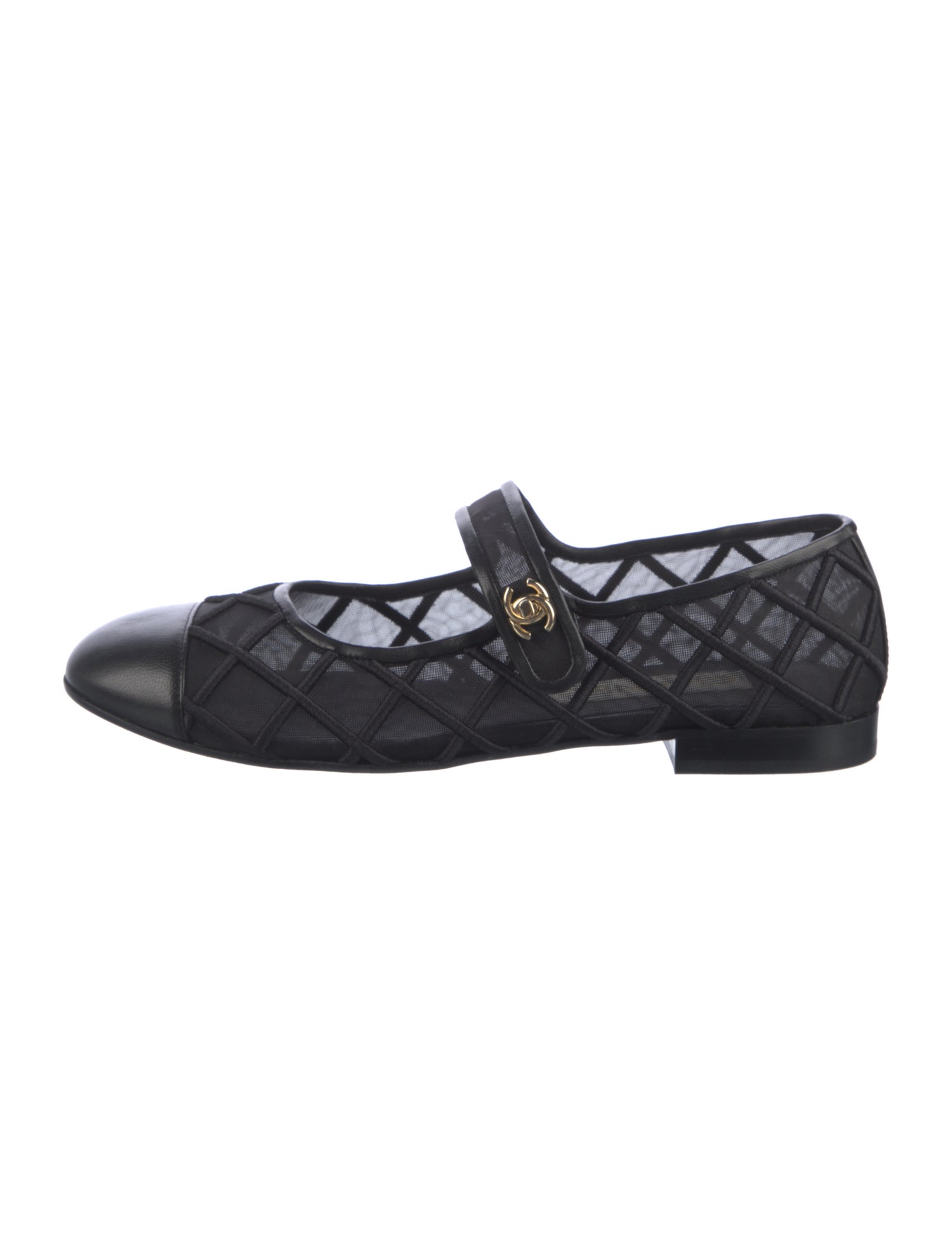 Chanel 2025 Interlocking CC Logo Mary Jane Flats
