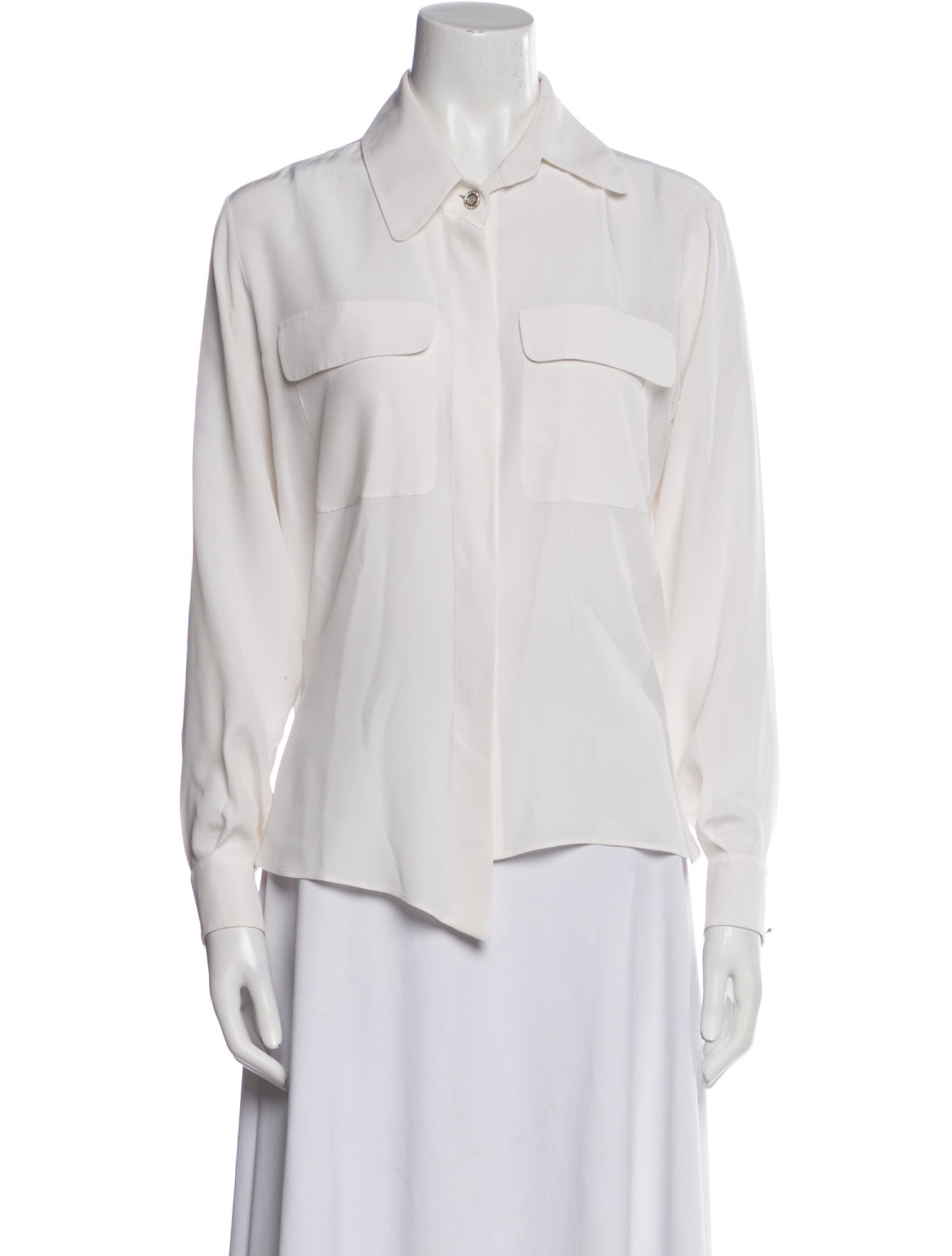 Chanel 2016 Silk Button-Up Top
