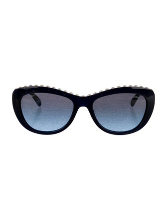 Chanel Faux Pearl Accents Cat-Eye Sunglasses