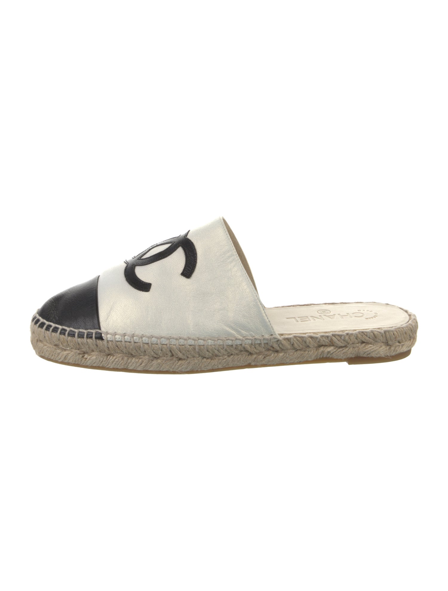 Chanel Interlocking CC Logo Goat Leather Espadrilles
