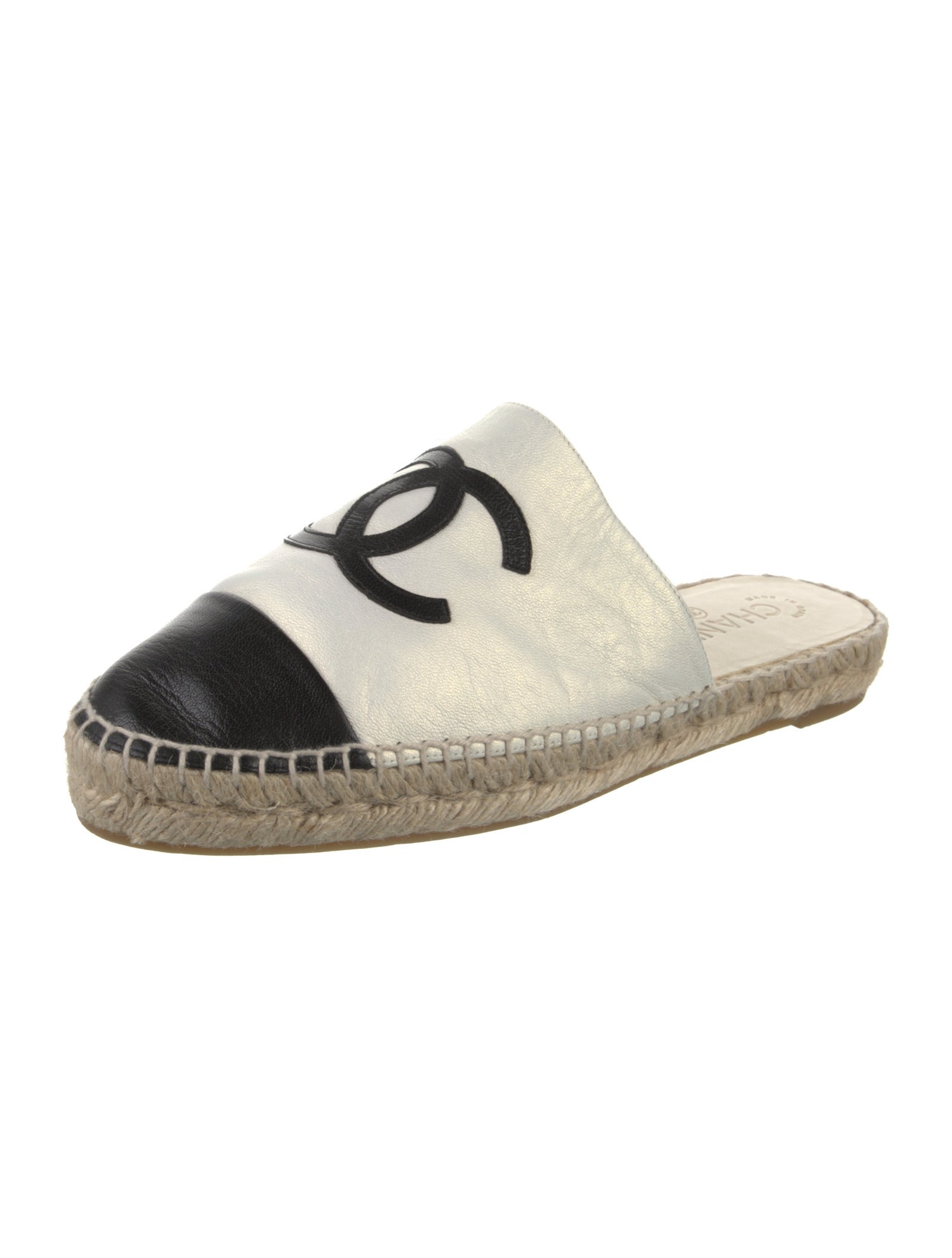 Chanel Interlocking CC Logo Goat Leather Espadrilles