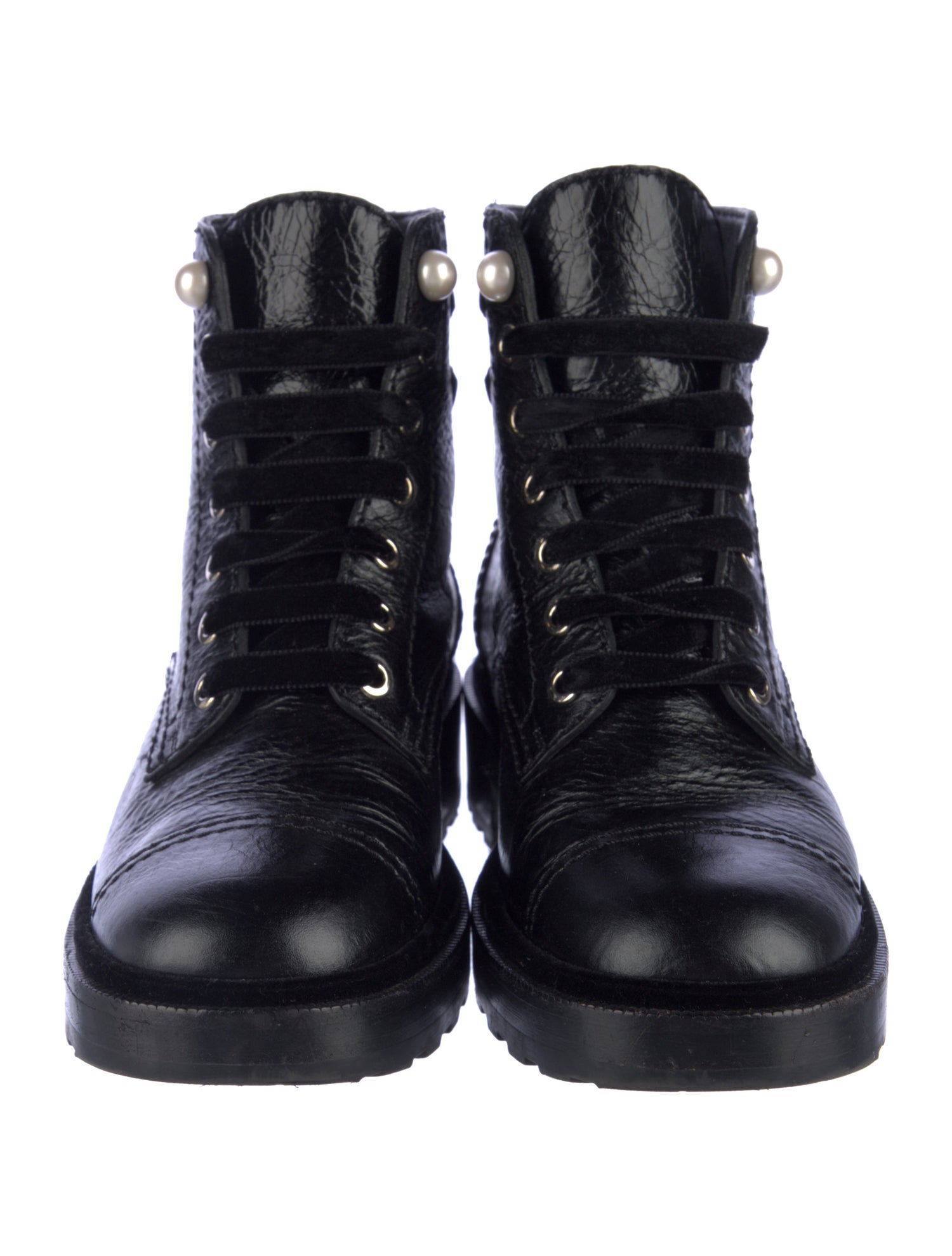 Chanel 2019 Interlocking CC Logo Combat Boots
