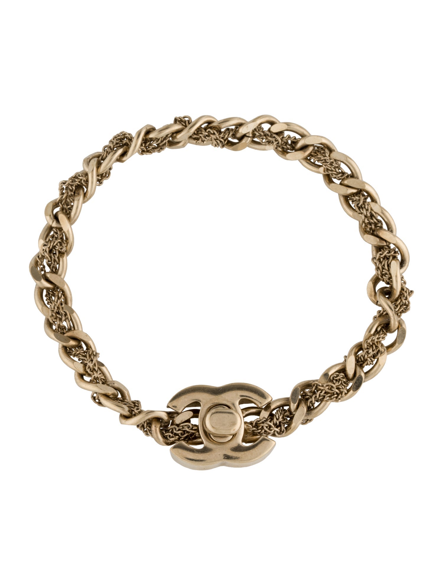 Chanel CC Turnlock Chain Link Bracelet