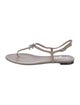 Chanel Interlocking CC Logo Leather T-Strap Sandals