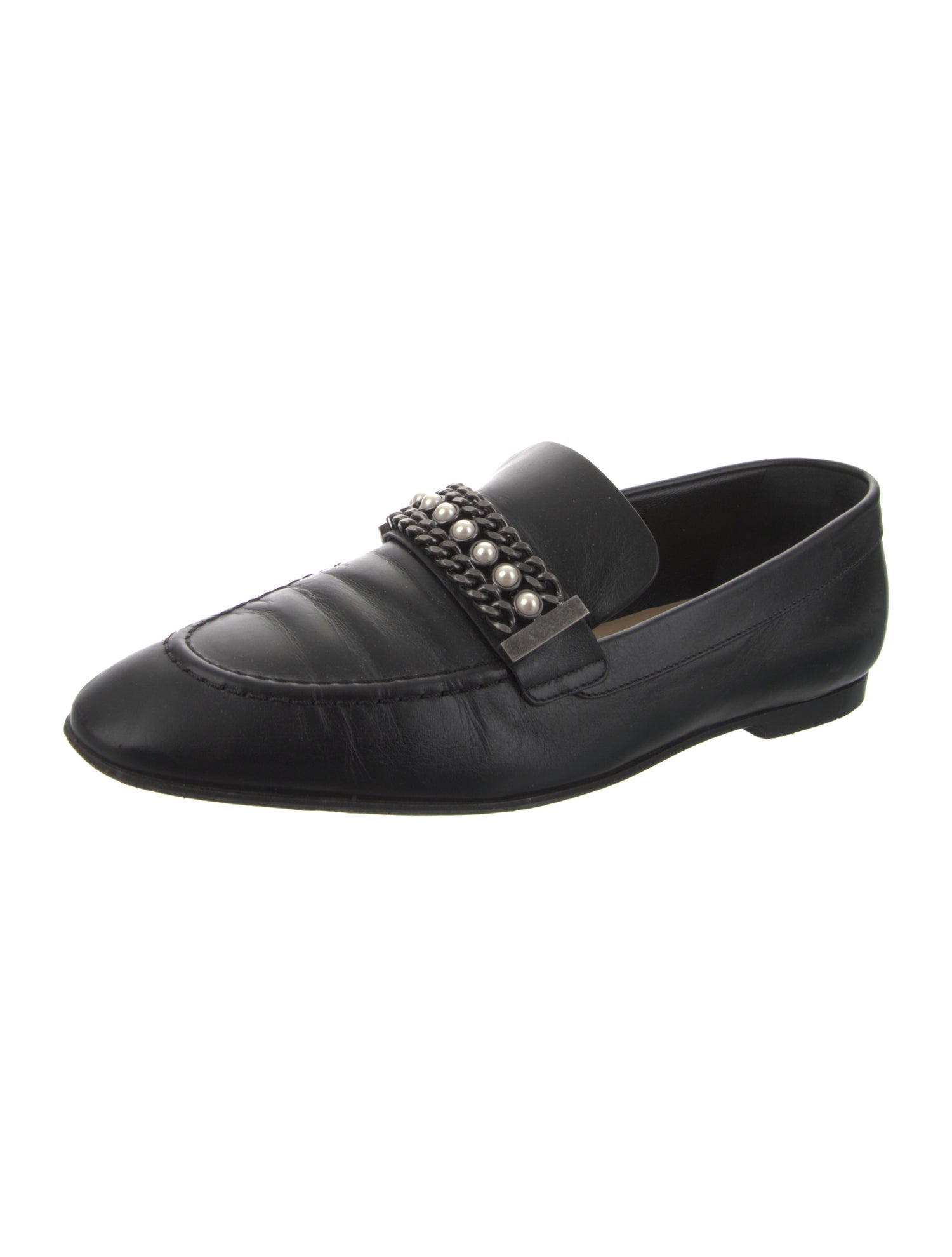 Chanel Interlocking CC Logo Leather Loafers