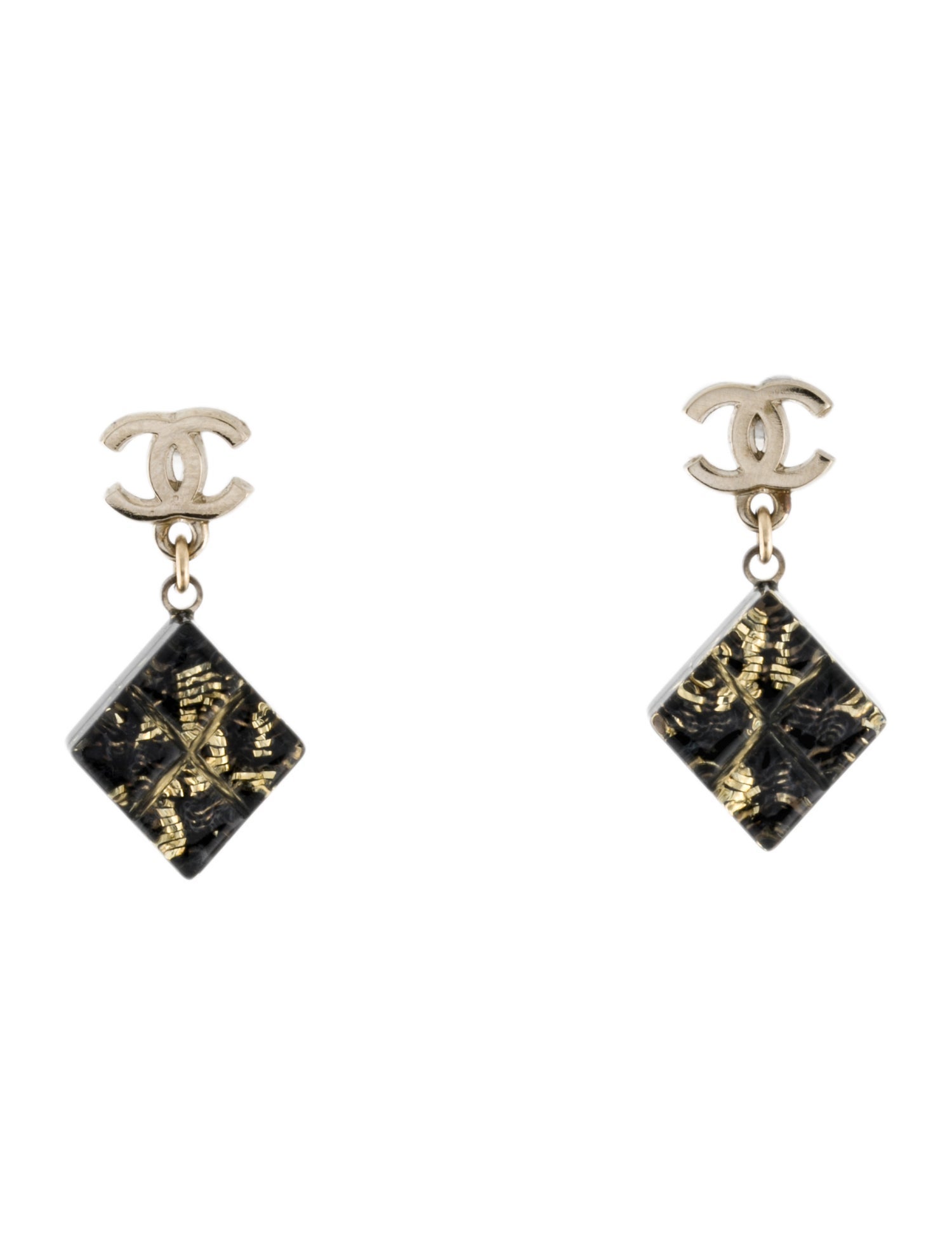 Chanel Resin CC Drop Earrings