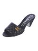 Chanel Interlocking CC Logo Lambskin Slides