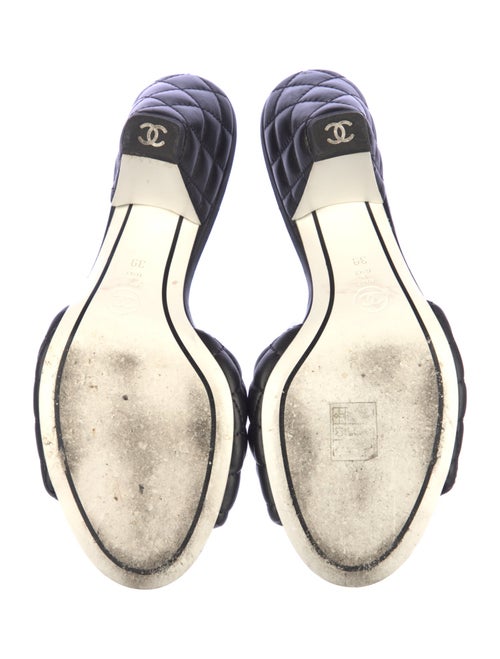 Chanel Interlocking CC Logo Lambskin Slides