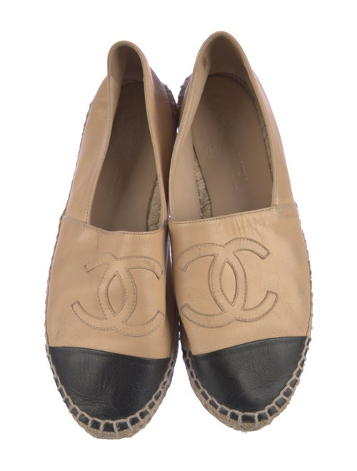 Chanel Interlocking CC Logo Leather Espadrilles