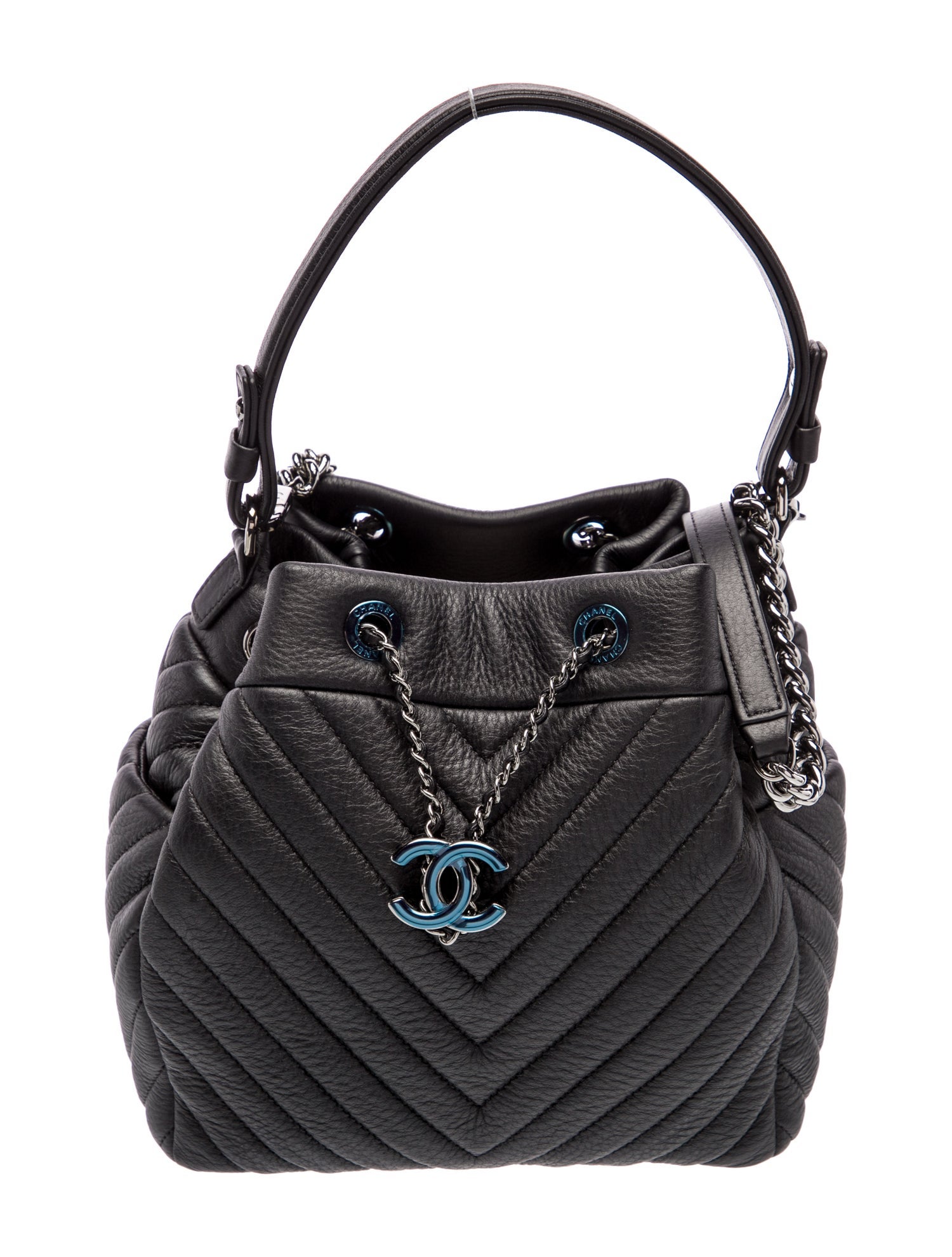 Chanel Chevron Small Chain Bucket Bag