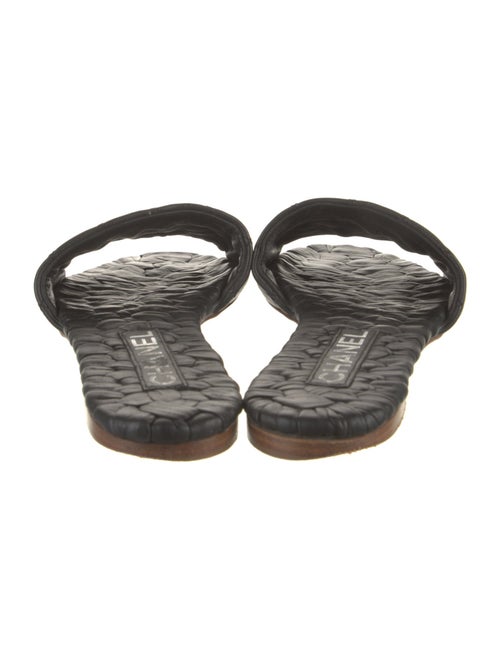 Chanel Interlocking CC Logo Leather Slides