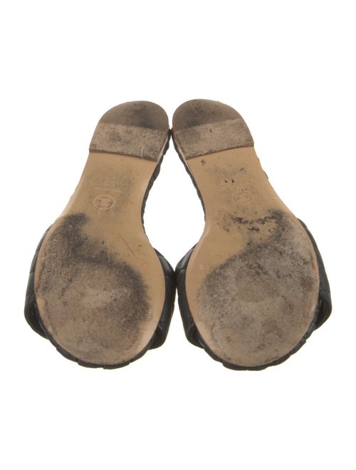 Chanel Interlocking CC Logo Leather Slides