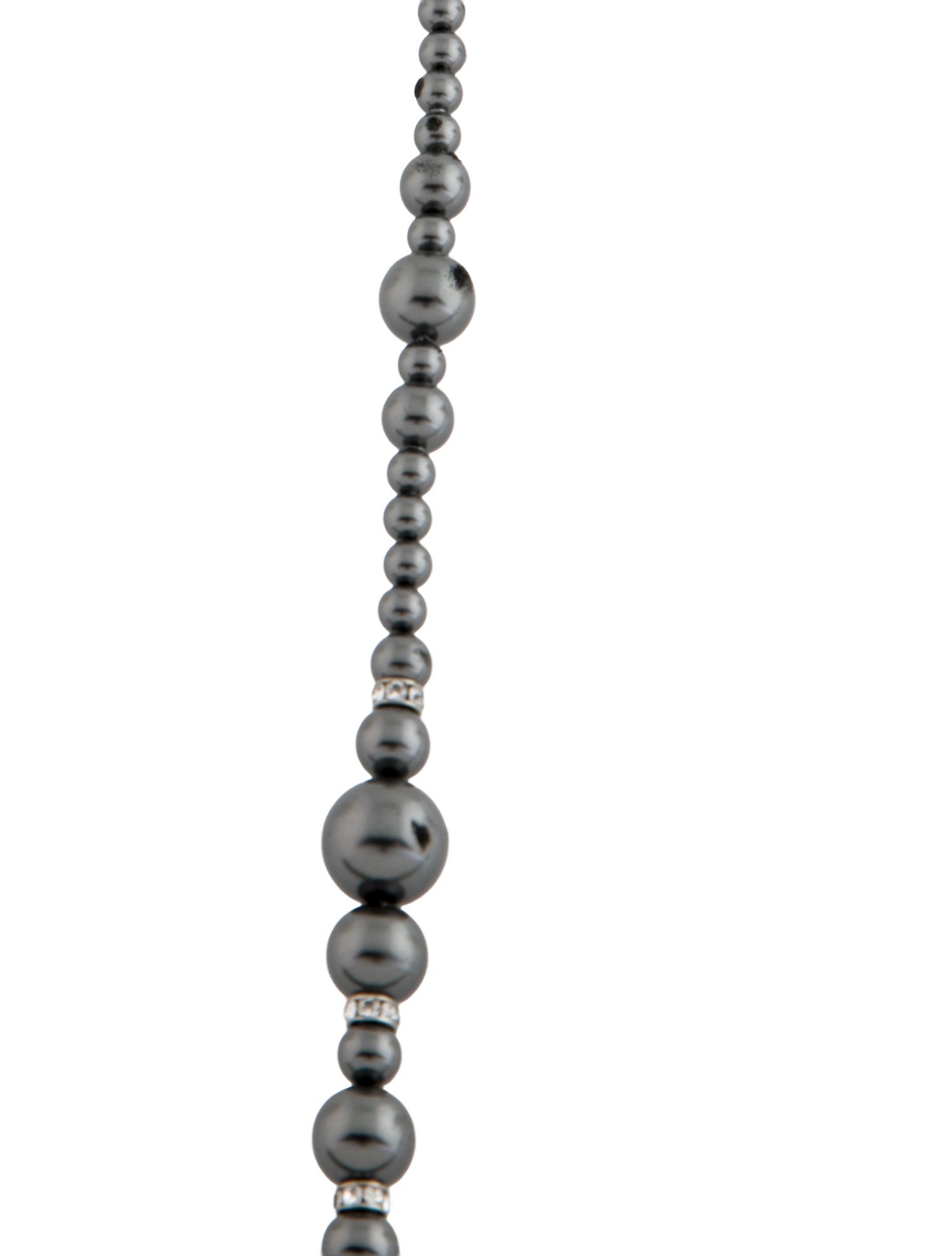 Chanel Faux Pearl & Strass CC Bead Strand Necklace