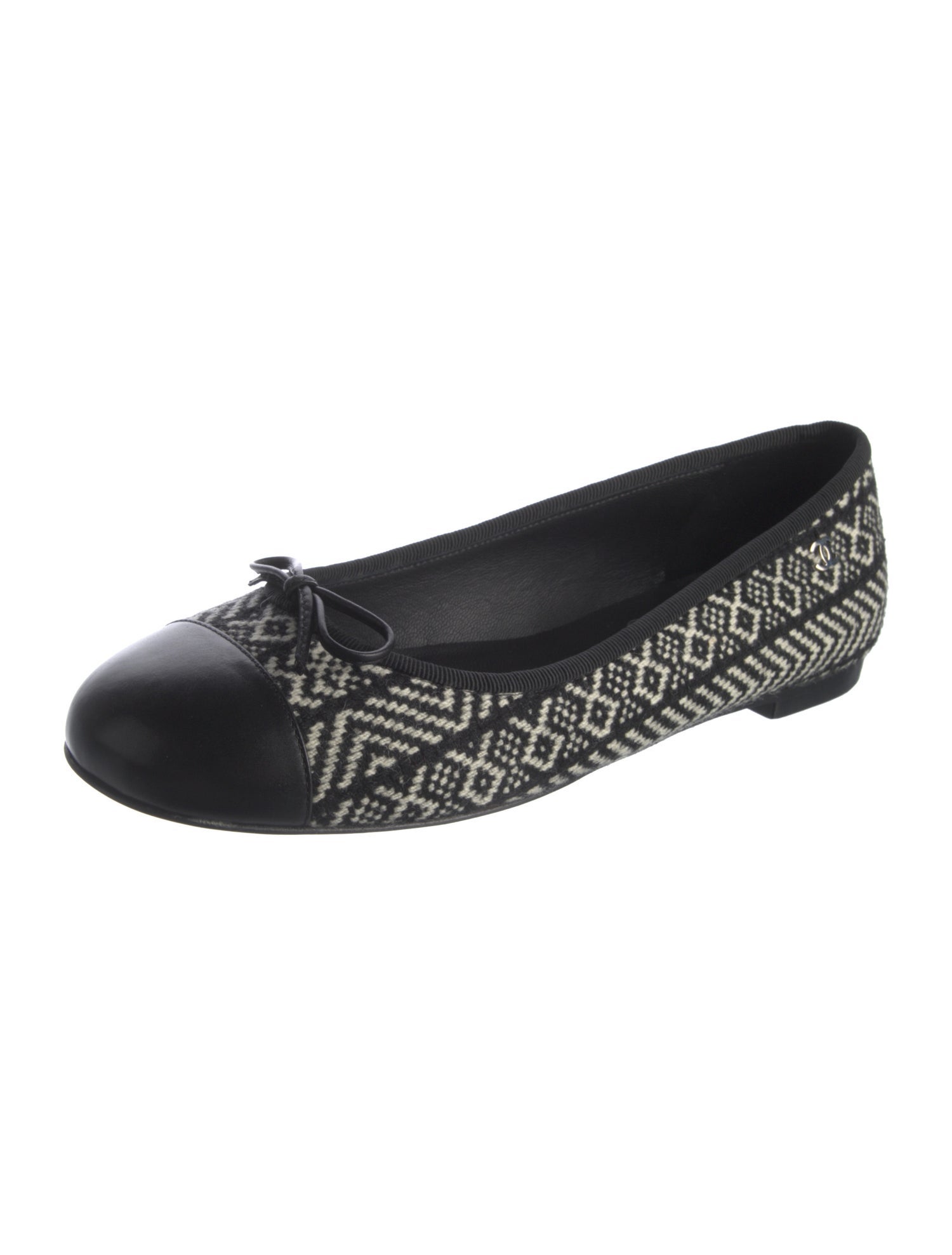 Chanel Interlocking CC Logo Tweed Ballet Flats w/ Tags