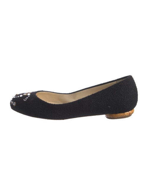 Chanel Interlocking CC Logo Tweed Ballet Flats