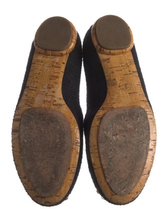 Chanel Interlocking CC Logo Tweed Ballet Flats