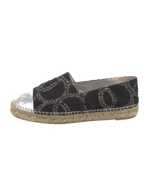 Chanel Interlocking CC Logo Tweed Espadrilles