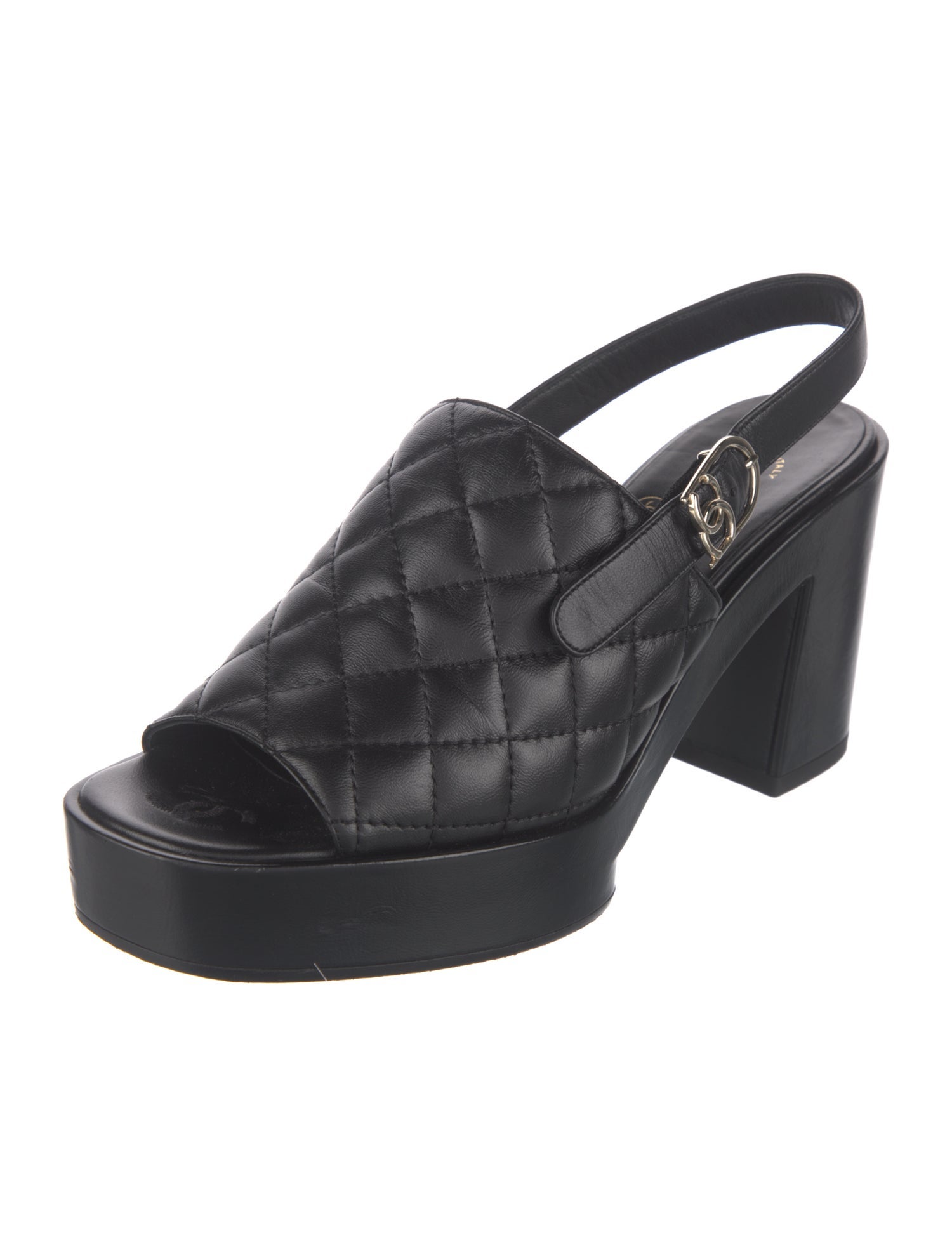 Chanel 2024 Interlocking CC Logo Slingback Sandals