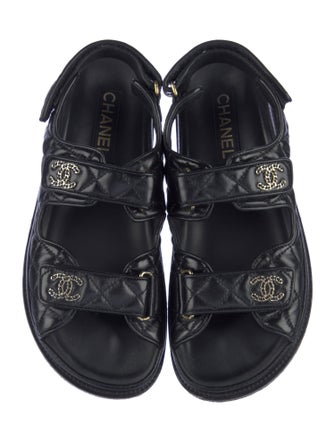 Chanel 2024 Interlocking CC Logo Slingback Sandals